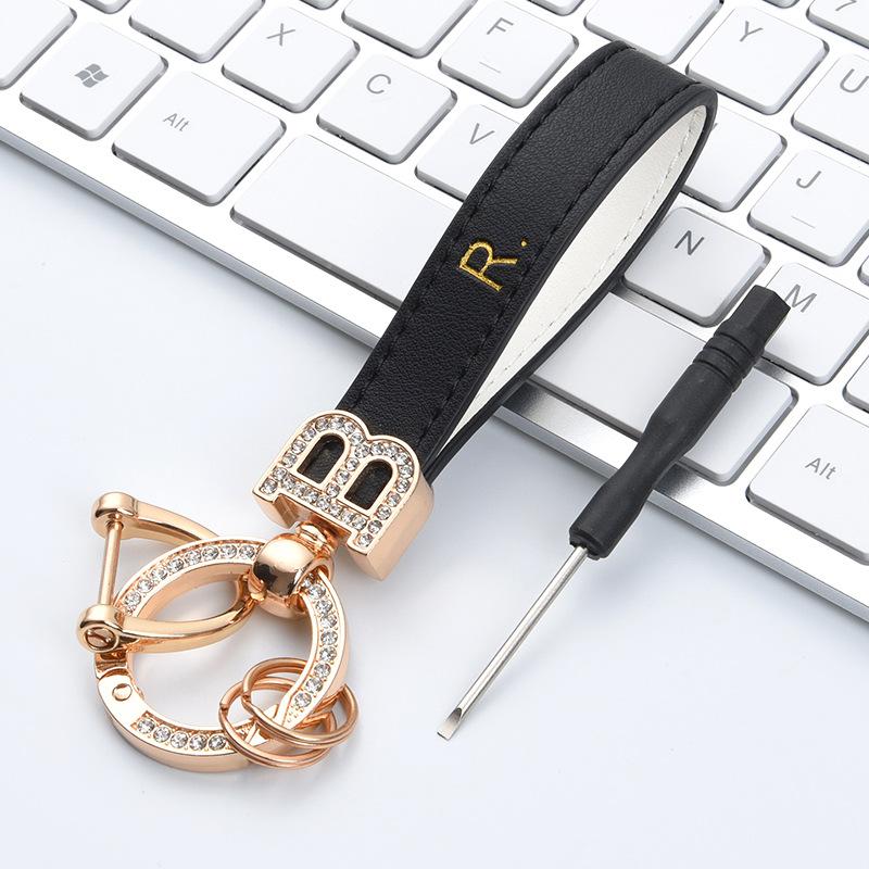 Simple Anti-lost Number Plate Keychain for Men Car Pendant Buckle Key Ring Lanyard