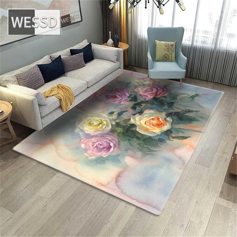 Ковер для спальни с цветком розы, 3D ковер для гостиной, красочный напольный коврик с цветочным рисунком, ковер для ванной комнаты, украшение для комнаты для девочек