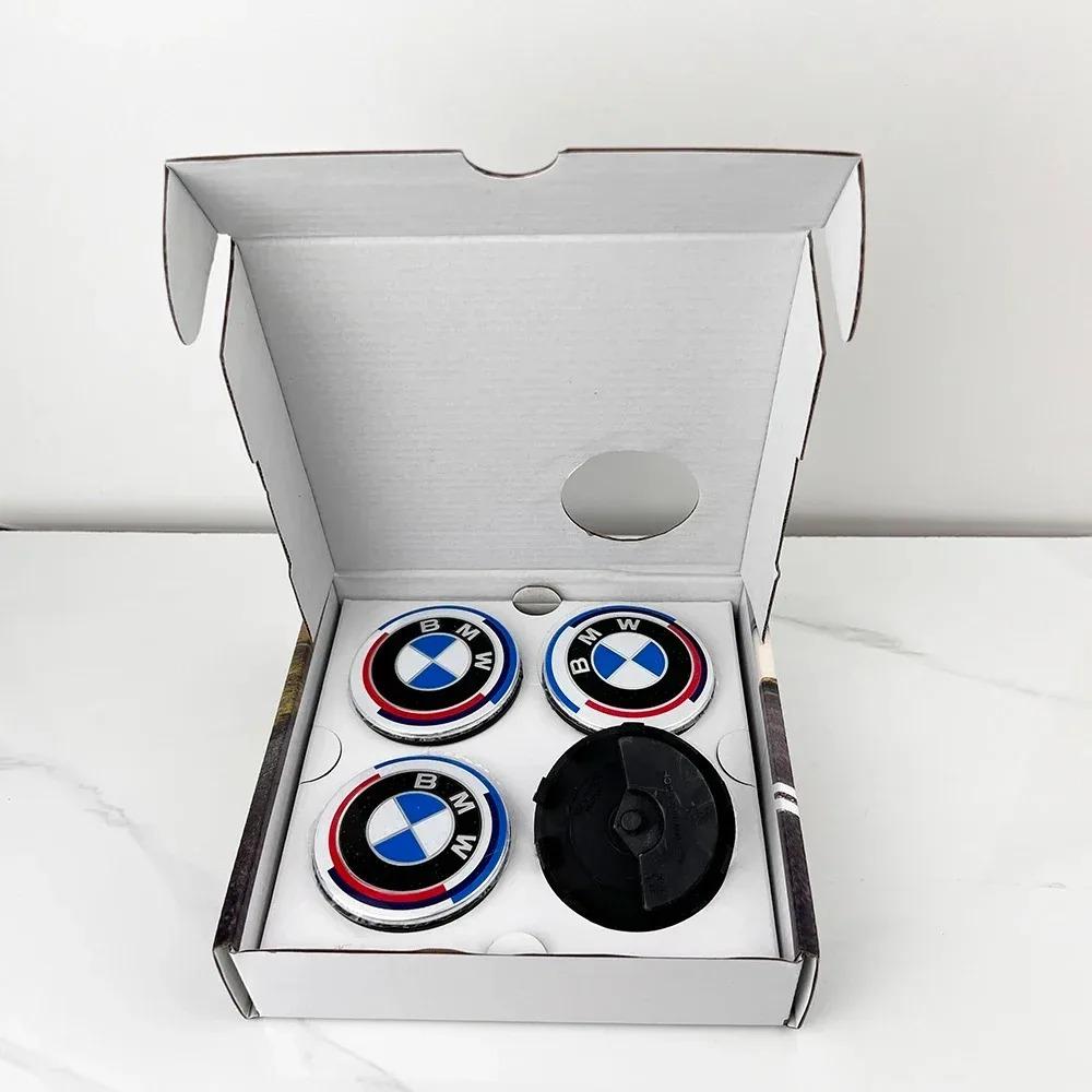 4Pcs BMW 50th Anniversary Floating Car Wheel Hub Center Caps 68mm/56mm Compatible with E36 F20 E46 E39 E38 E90 E60 E87 E34 E53 X djbf00