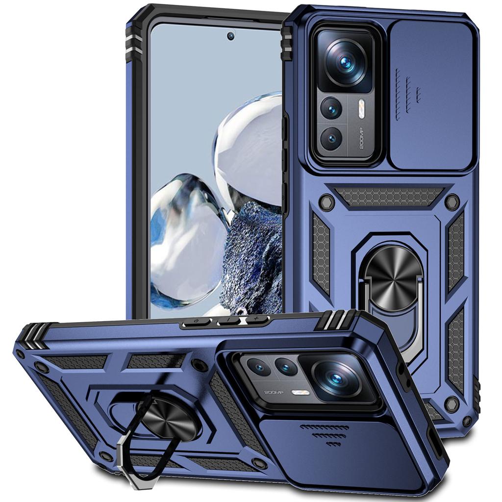 Для Xiaomi Mi 12T Pro Чехол Противоударный бронированный чехол для Xiaomi Mi12T Xiaomi 12T Pro Слайд-камера Защитное кольцо для объектива Подставка Чехол