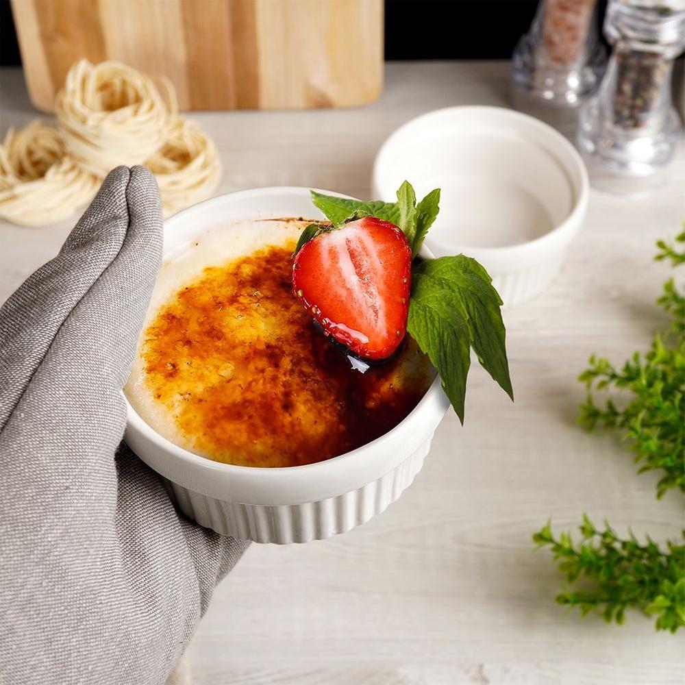 Ceramic baking bowls white 11 cm, 250 ml 2 pcs.
