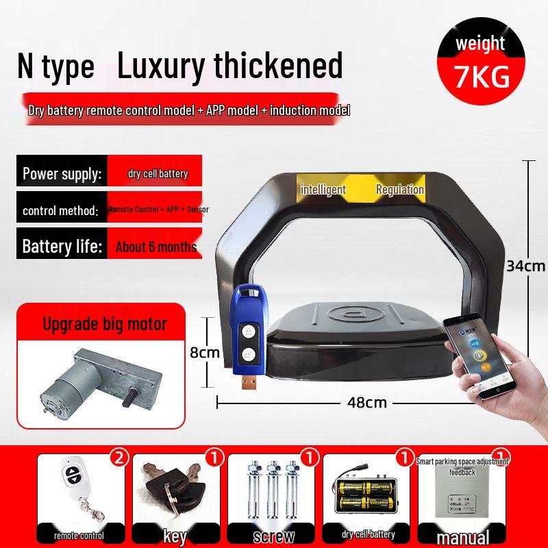 Smart Bluetooth-Enabled Waterproof Parking Space Lock with Remote Control and Sensor