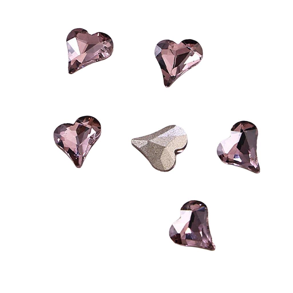 10 штук розовых блестящих стразов для украшения ногтей, смешанные формы, включая сердечки, квадраты, бабочки, капли, для DIY дизайна ногтей, дома, в салоне, для вечеринки