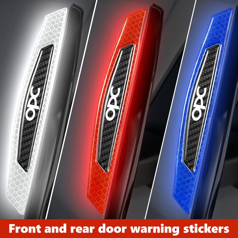 4pcs Car Door Reflective Sticker Safety Warning Luminous Decor For Opel Astra H K J G Corsa E D OPC Insignia B Vectra Mokka YU1