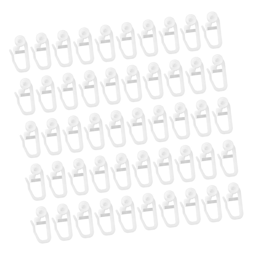 Упаковка из 50 крючков-глайдеров для штор для плавного скольжения в направляющих для дома и офиса