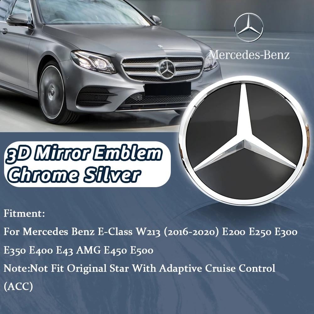 fshc5 The Front Grille Star Logo Badge Mirror Bottom 3D ABS logo For Mercedes Benz E-Class W213 2016-20 E43 AMG E300 3D Mirror Emblems