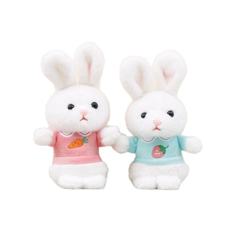 Cute Rabbit Plush Toy With Short Pile Fabric For Bag Decoration And Collection