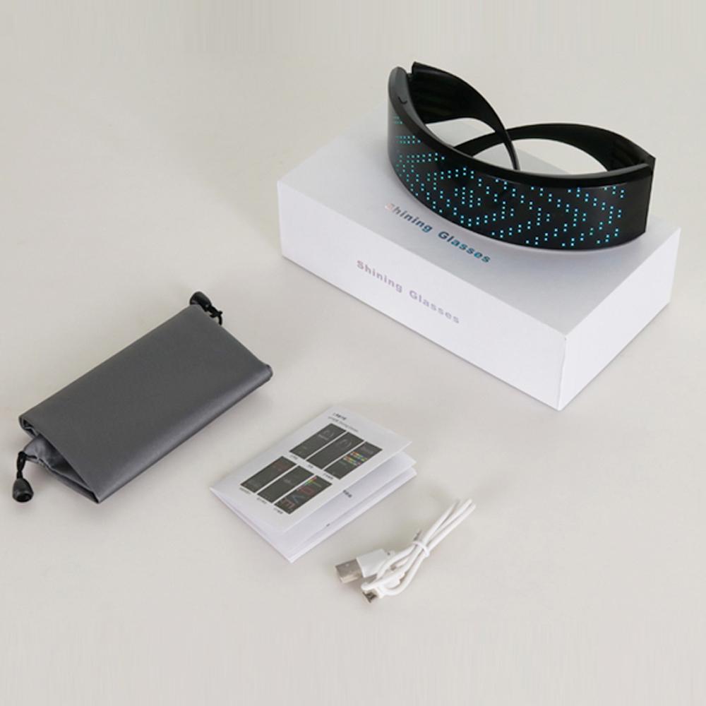 LED Party Glasses BT APP Control LED Light Up Glasses Flashing Glowing Luminous Glasses USB