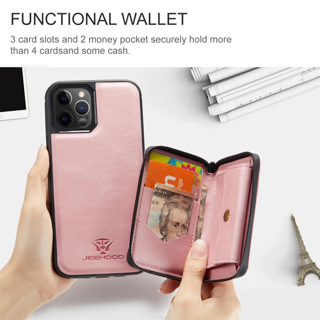 Zipper Wallet Card Phone Case for iPhone 17 Pro Max 16 Plus 15 14 13 12 11 XS XR X Flip Leather Holder Back Cover For Samsung S25 Ultra S24 FE S23 S22