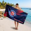 Chicago Cubs Customized Name Text Beach Towel, Soft Absorbent Towel Beach Pool Travel Personal Gift