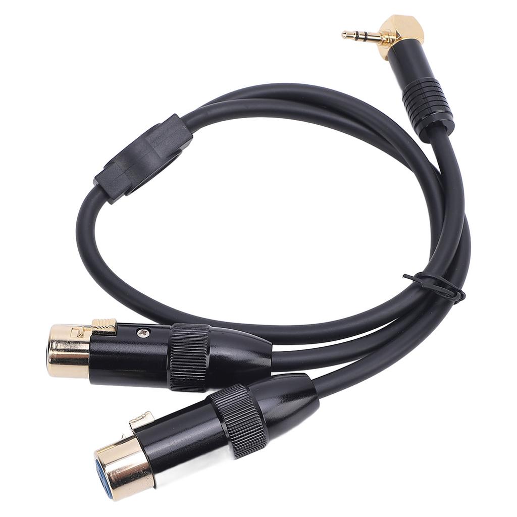 Кабель-разветвитель XLR на 3,5 мм, угловой 90 градусов, 3,5 мм разъем, стерео, штекер на 2 разъема XLR, микрофонный