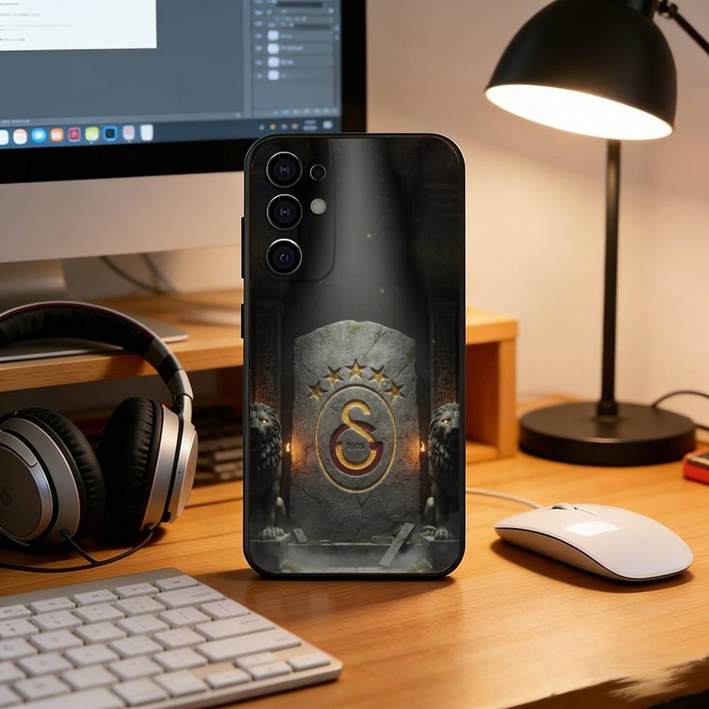 Чехол для телефона G-Galatasaray SK 1905 Edition Черный Мягкий Силикон Для Samsung S25,S24,S21,S22,S23,S30,Ultra,S20,Plus,Fe,Lite