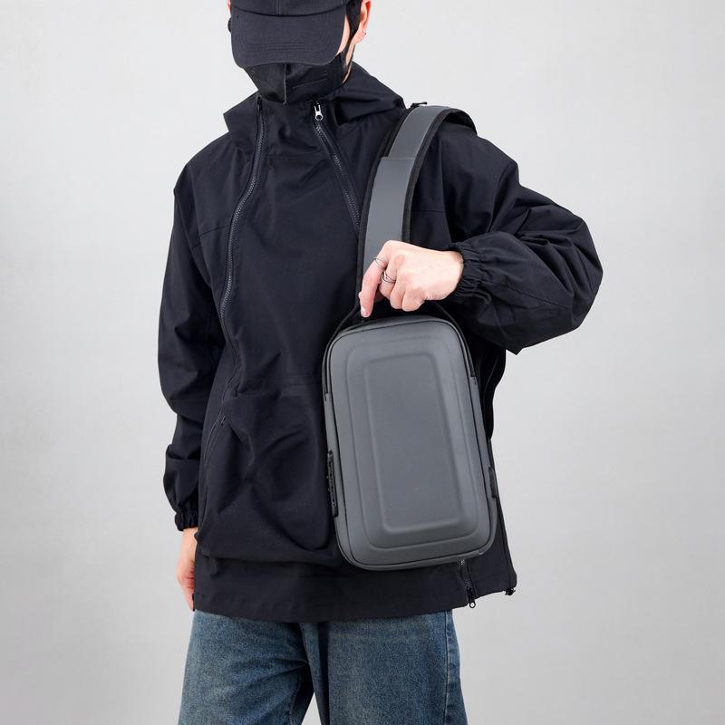 Men's Multifunctional Shoulder Bag with Password Lock - Anti-Theft Cycling Sports Messenger and Business Chest Bag