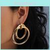 Women Metal Gold Earrings Geometric Shape Electroplated Fashion Office Looks