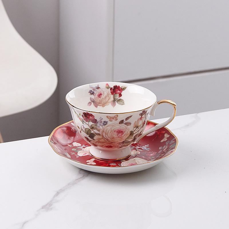 Керамическая кофейная чашка с изображением цветка камелии для домашнего хозяйства, чашка для послеобеденного чая