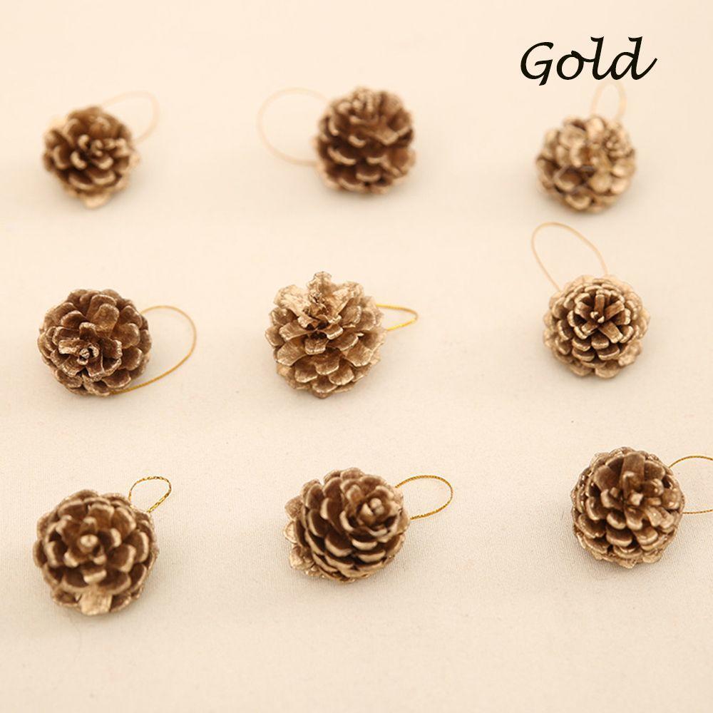 9Pcs/set Home Supplies Party Hanging Ball Christmas Tree Ornament Pinecone Pine Nuts