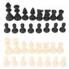 Plastic International Chess Pieces Standard Tournament Chessmen Black&White with Bottom Lint