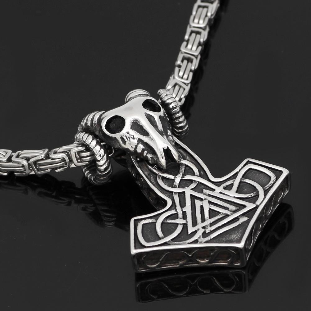 Северный викинг Огромный молот Тора Мьёльнир Норвежский козел Кнут Один символ кулон ожерелье