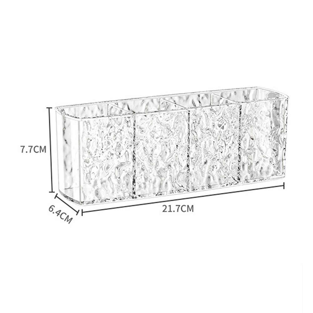 Clear Cosmetic Storage Box, 1pc 3 Slot Makeup Organizer, Eyeliners Eyebrow Pencil Display Case, Pencil Holder For Desk Dresser