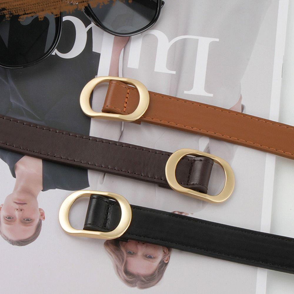 Versatile Leather Belt Casual Trouser Dress Belts Fashion Thin Waist Strap
