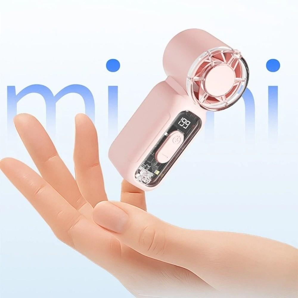 Ultra-Quiet Portable Electric Fan Digital Display Small Summer Fan New Mini Handheld Fan Summer