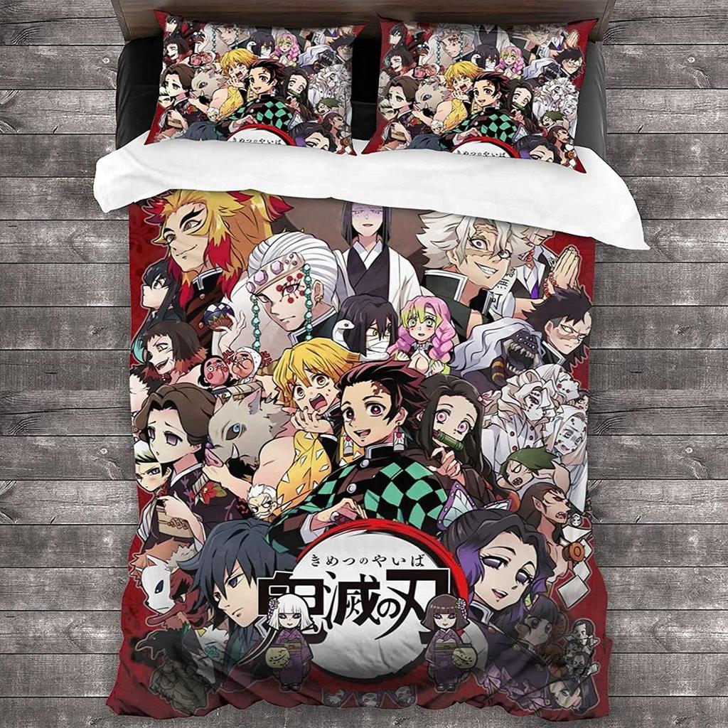 Nezuko Kamado Bedding Set Anime Muichiro tokito Duvet Cover Comforter Bed Linen Single Twin Full Queen Size Kids Girl Boys Gift