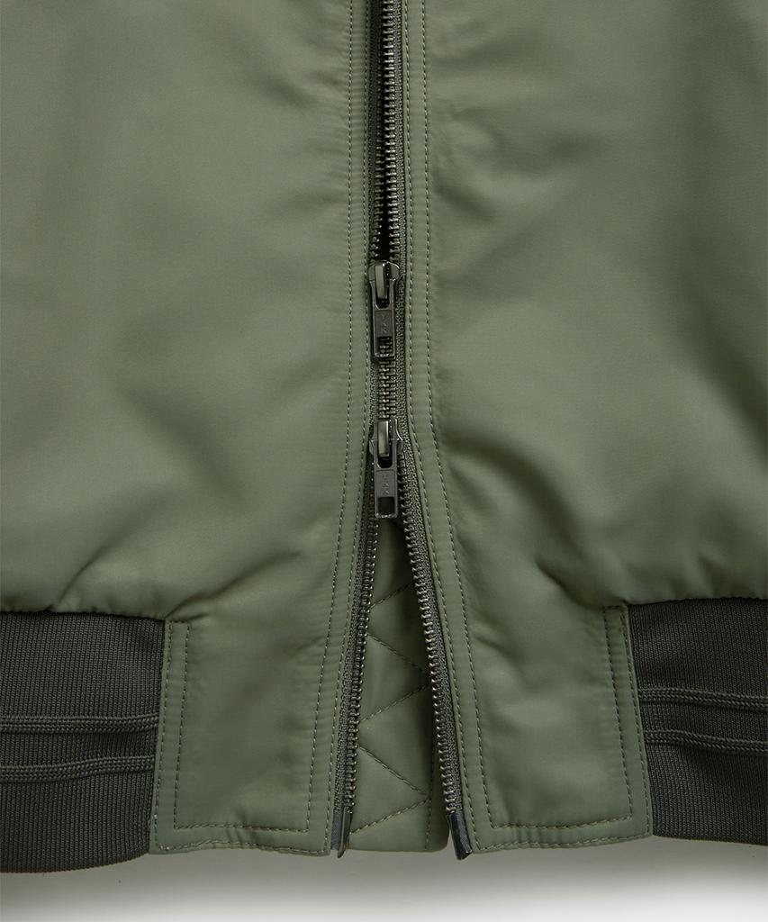 Lmood Bare Nylon Ma-1 Bomber Jacket Khaki