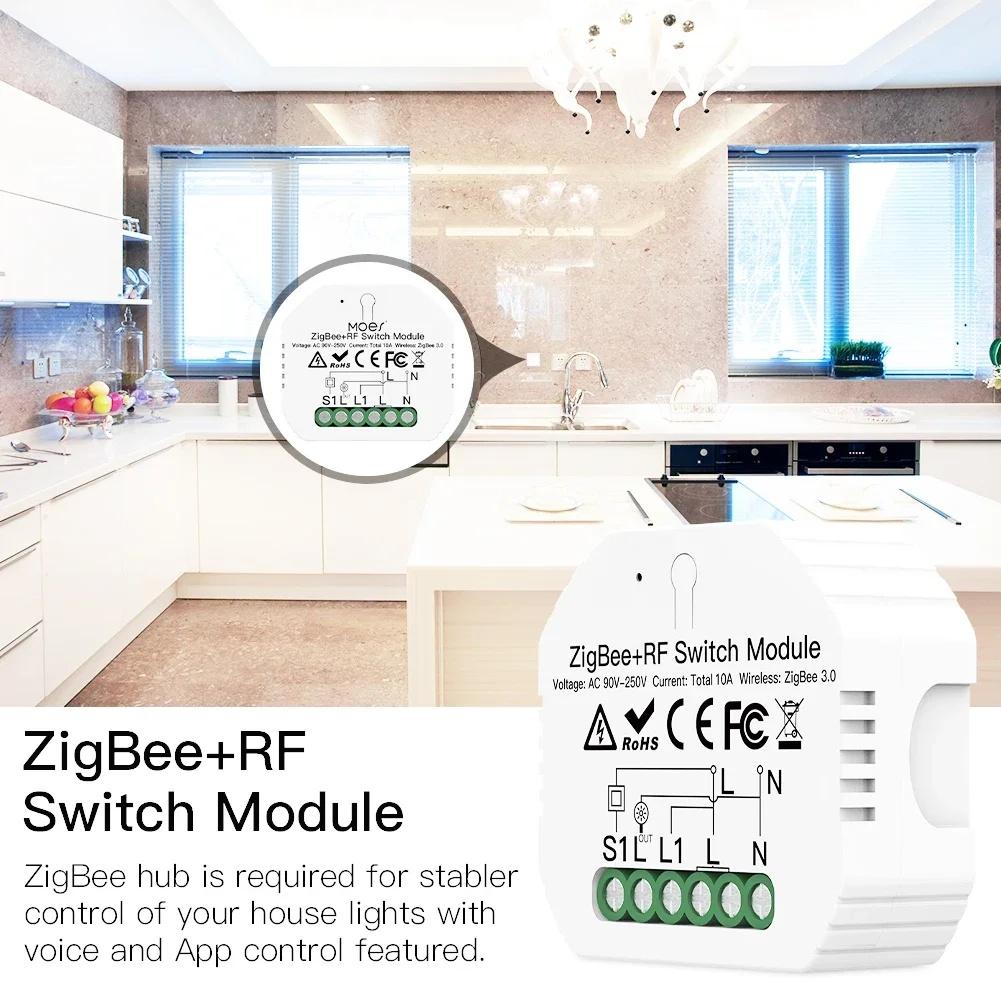 MOES Умный RF ZigBee 3.0 DIY Модуль Переключателя Tuya Smart Life Приложение Удаленное Управление Работает с Alexa Google Home Ассистент Голосовой Контроллер