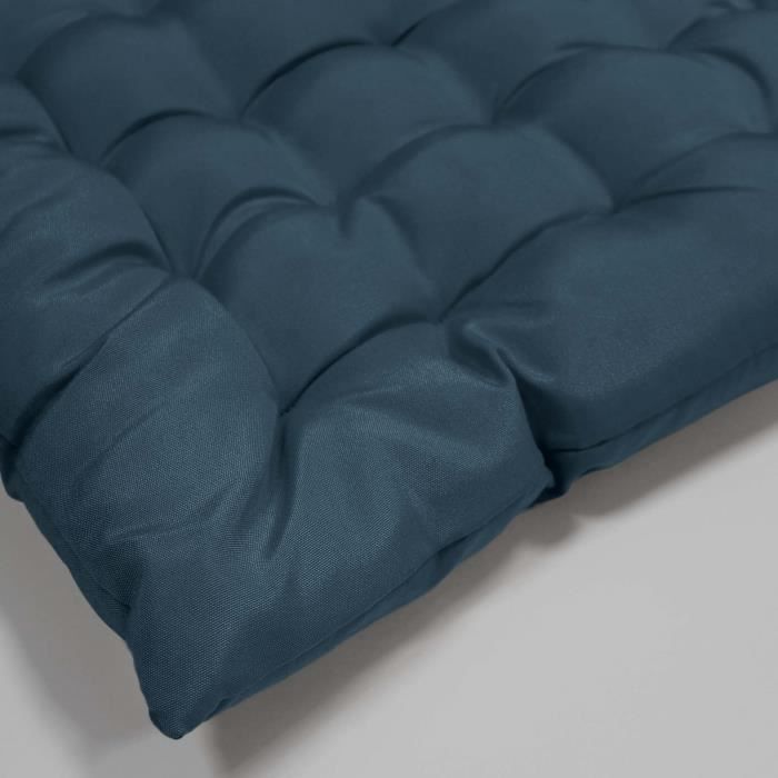 Coussin de chaise - 40 x 40 cm - Bleu marine - 100% polyester - Lavable à 30°
