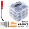 620Pcs Car Buckle Fasteners Buckle Boxed Hybrid Car Fasteners Door Trim Bumper Repair Kit Fasteners Expansion Screw Caps For Car