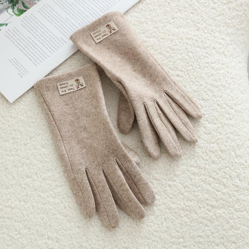 Women'S German Velvet Gloves Windproof And Warm Touch Screen Gloves Driving And Riding Touch Screen Warm Students Thickened And Velvet