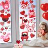 Red and Pink Valentine's Day Mouse Sticker Decals, 77pcs Reble Waterproof PVC Window Decorations for Home Party Supplies