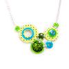 [R5240] - Green 'Coloriage' Designer Necklace - 95x50 Mm