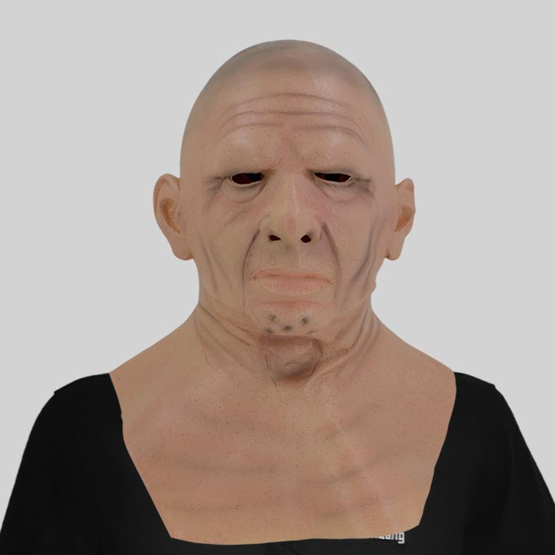 Уморительная латексная маска лысого старика для веселых костюмированных вечеринок и мероприятий на Хэллоуин