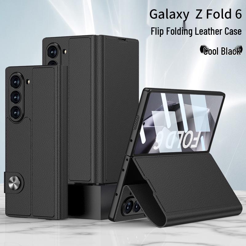 Кожаный чехол-книжка для Samsung Z Fold6: Трансграничный Креативный Бизнес Интегрированный Дизайн Корпус-Экран