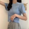 Women's Summer 2025 Stylish Ice Silk Slim Knit Short-Sleeve T-Shirt