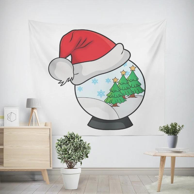 Рождество Новый год Хрустальный шар Снеговик Рождественская елка Узор Гостиная Спальня Декоративный гобелен