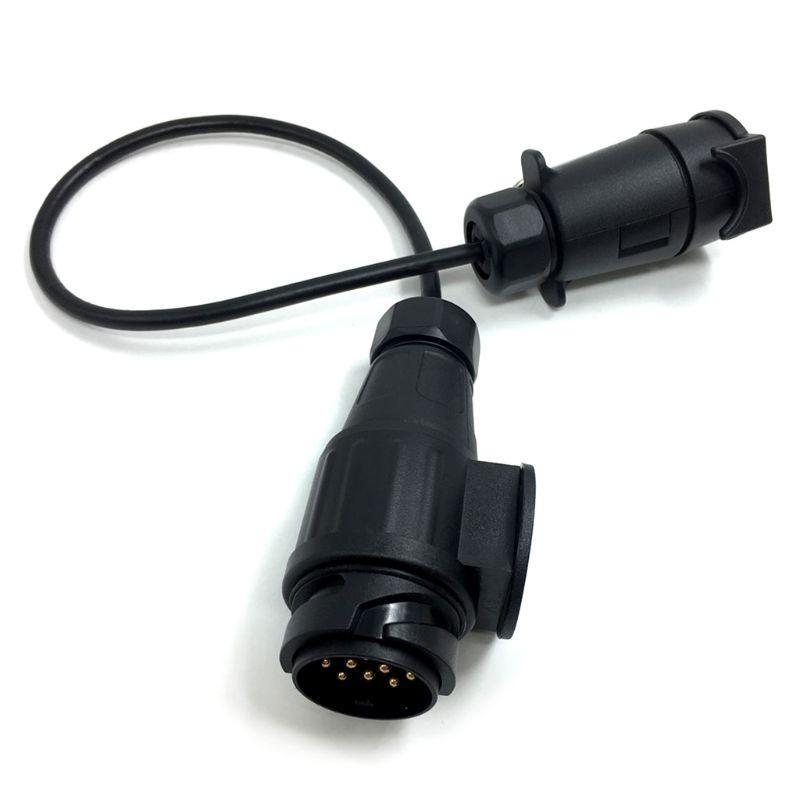 Car 12V 7 Pin To 13 Pin Round Connector Towing Trailer Plug Truck Part