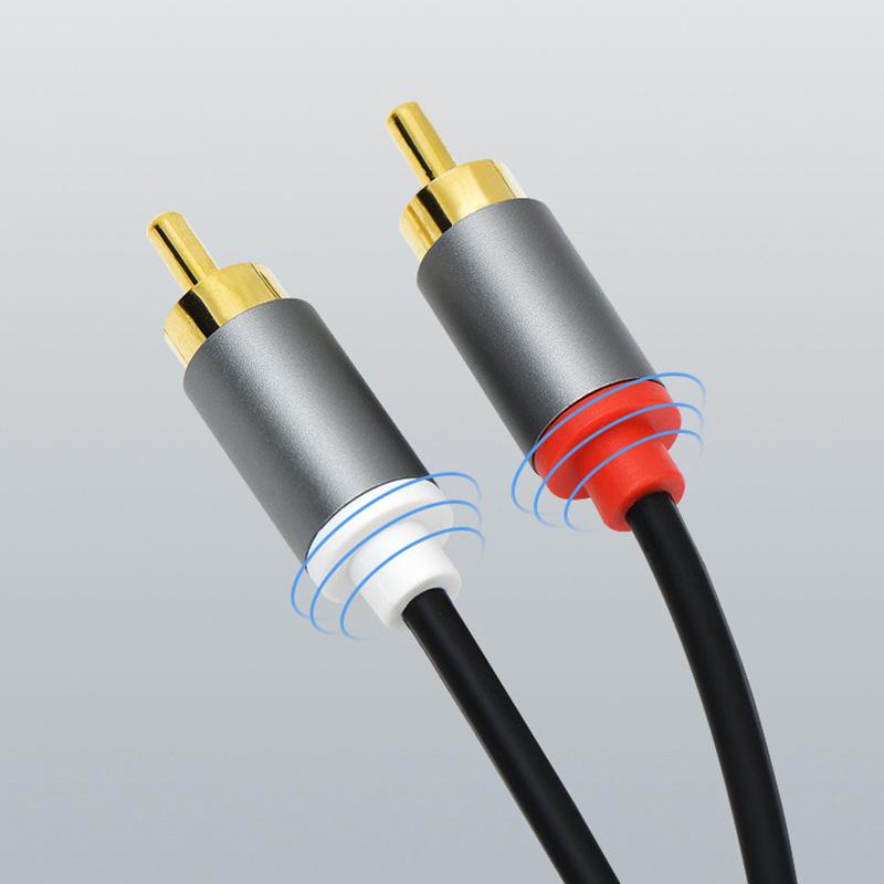 Gold-Plated 2Rca To 2 Rca Male To Male Rca Audio Cable Amplifier Audio Cable 1M 2M 3M