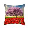 Square Floral Print Cushion Cover Rose Pattern Pillowcase Home Living Room Seat Room Decoration Pillowcase