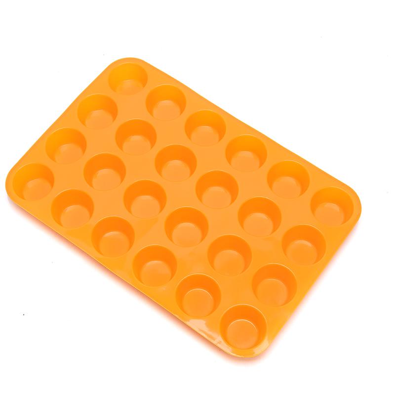 24 Cavity Pan Tray Silicone Mini Cupcake Cookie Bakeware Baking Mold Muffin Cup