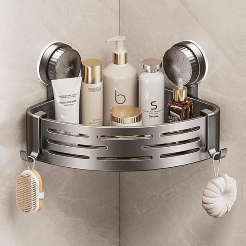 Компактная полка для ванной на присосках - Не требует сверления, Подходит для стен/плитки в душе и туалете, Многофункциональная