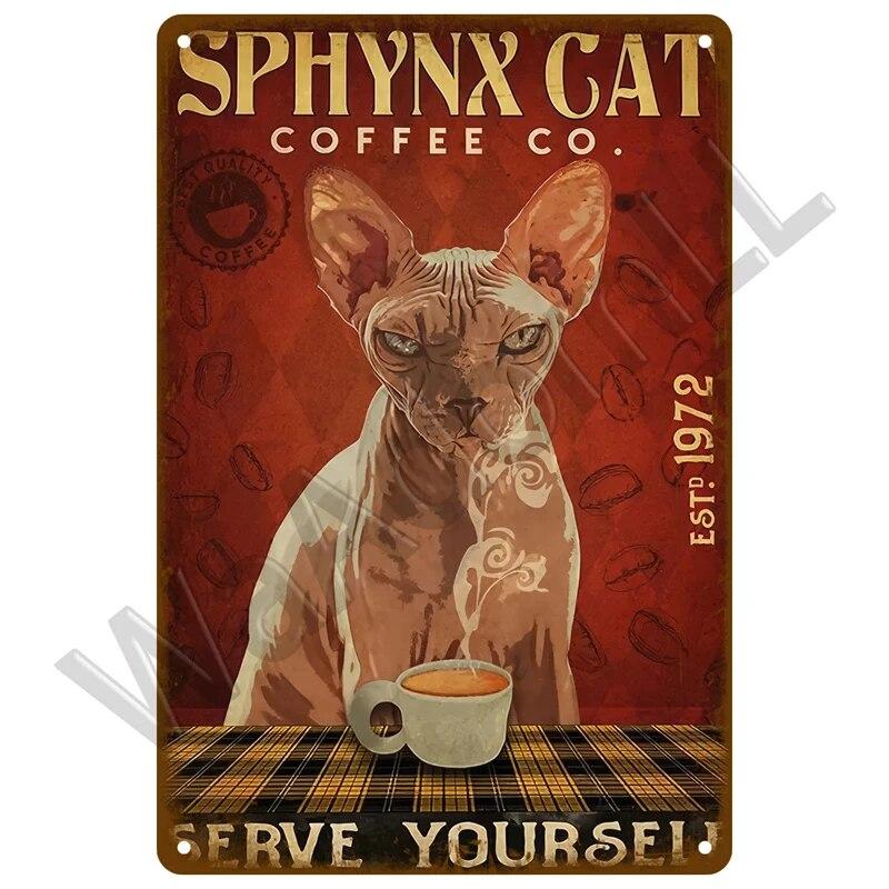 Кошки и собаки Happy Ретро Оловянная вывеска Art Cat Металлический знак Cat Табличка Плакат Украшение дома Кафе-бар Ванная комната Настенный декор Зоомагазин Комната