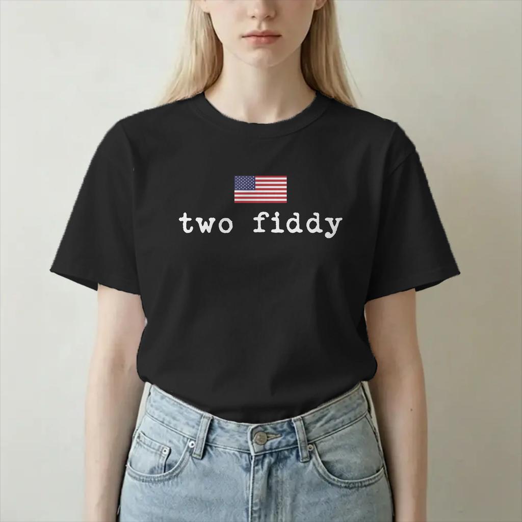 Two Fiddy 4th Of July T Shirt For Unisex Unisex 100 Cotton Awesome Tshirts Round Neck Tees Short Sleeve Tops Adult