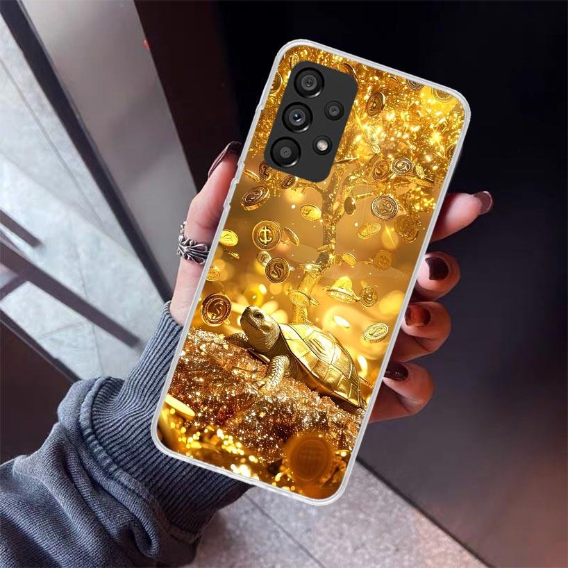 Fine Gold Pattern Printing Phone Case For Samsung Galaxy A52 A51 A50S A32 A22 A12 A02S A72 A71 A31 A70 A30S Note 20 Ultra 10 Plu