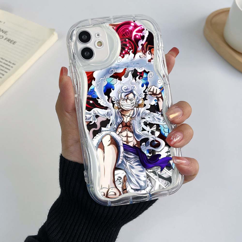 Чехлы для телефонов iPhone 11, 12, 13, 14, 15 Pro Max 7 Plus Infinix Hot 40 Realme C55 C35 OPPO A96 A16 A52 ONE PIECE Gear 5, эксклюзивный мягкий чехол с кремовым узором