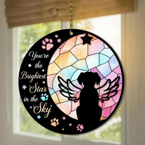 Pet Memorial Sun Catcher Dog Cat Suncatcher Pet Memorial Keepsake Stained Glass
