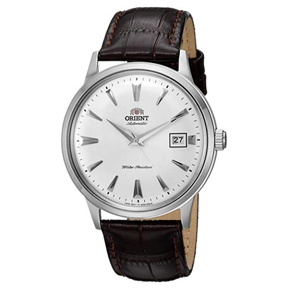 Orient Мужские автоматические часы Bambino 2-го поколения, 40,5 мм, коричневый кожаный ремешок, стальной корпус, аналоговые, FAC00005W