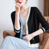 YLT Women's Color Block Knit V-Neck Cardigan