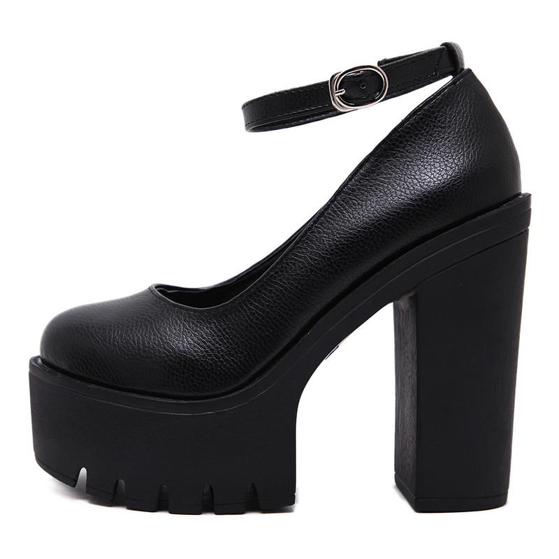 Plus Size 42 New 2019 Spring Autumn Casual High-heeled Shoes Sexy Ruslana Korshunova Thick Heels Platform Pumps